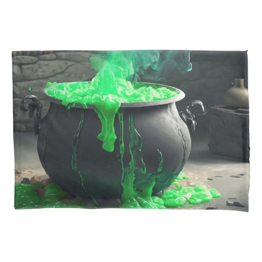 Bubbling Witch's Cauldron Halloween Kussensloop (Voorkant)