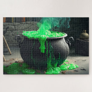 Bubbling Witch's Cauldron Halloween Legpuzzel