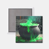 Bubbling Witch's Cauldron Halloween Magneet (Voorkant / Achterkant)