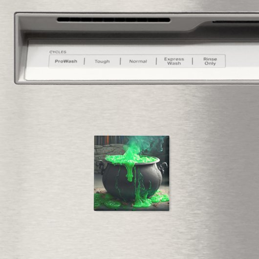 Bubbling Witch's Cauldron Halloween Magneet (Insitu (Vaatwasser))