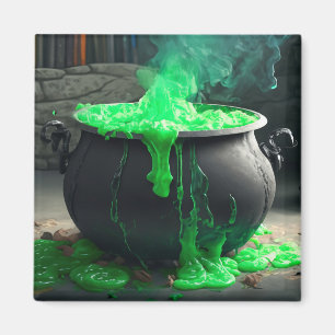Bubbling Witch's Cauldron Halloween Magneet
