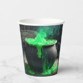 Bubbling Witch's Cauldron Halloween Papieren Bekers (Voorkant)