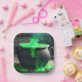 Bubbling Witch's Cauldron Halloween Papieren Bordje (Feest)