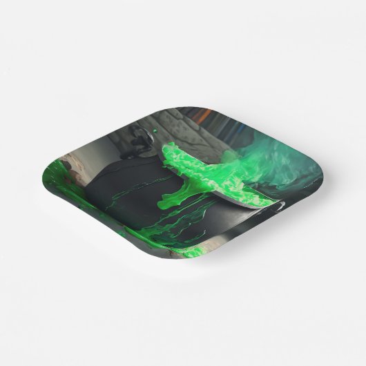 Bubbling Witch's Cauldron Halloween Papieren Bordje (Gebogen)