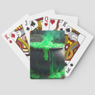 Bubbling Witch's Cauldron Halloween Pokerkaarten