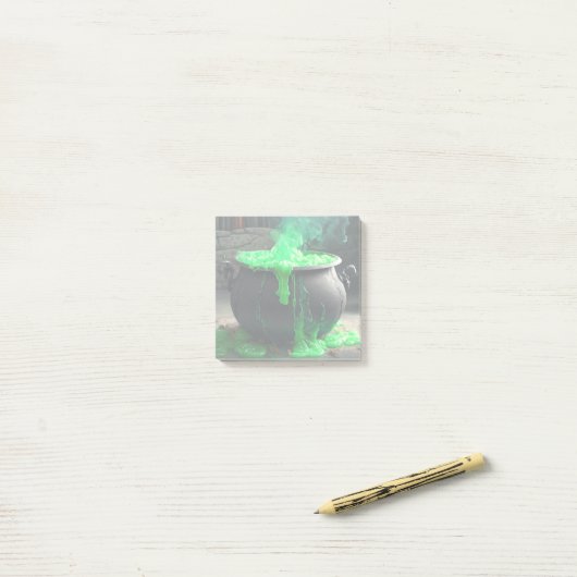 Bubbling Witch's Cauldron Halloween Post-it® Notes (Op bureau)