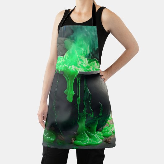 Bubbling Witch's Cauldron Halloween Schort (Insitu)