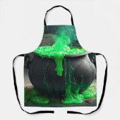 Bubbling Witch's Cauldron Halloween Schort (Voorkant)