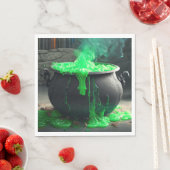 Bubbling Witch's Cauldron Halloween Servet (Insitu)