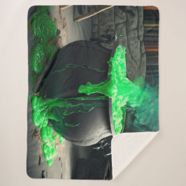 Bubbling Witch's Cauldron Halloween Sherpa Deken