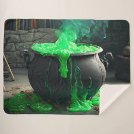 Bubbling Witch's Cauldron Halloween Sherpa Deken