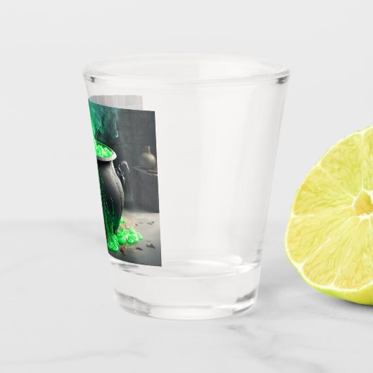 Bubbling Witch's Cauldron Halloween Shot Glas (Rechts)