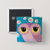 Bubbling with Love Vierkante Button 5,1 Cm (Voorkant /achterkant)