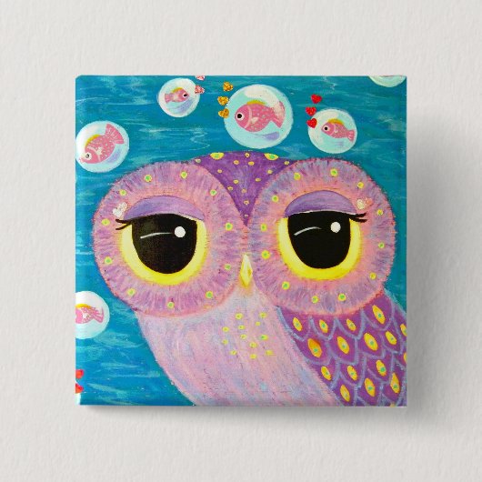 Bubbling with Love Vierkante Button 5,1 Cm (Voorkant)