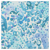 BUBBLLING STARFISH Blue Coastal Print Stof (Close Up)
