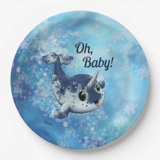 Bubbly Baby Narwhal Paper Bord (Voorkant)