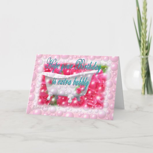 Bubbly Birthday-aanpasbaar Kaart (Voorkant)