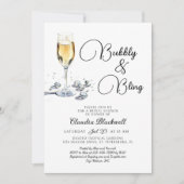 Bubbly Bling bruids douche uitnodiging (Voorkant)