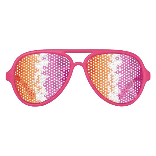 Bubbly Bohemian Groovy Abstract Lesbisch Pride Fla Aviator Zonnebril (Voorkant)