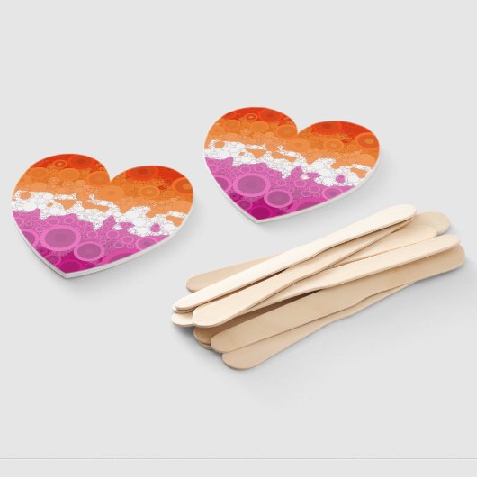 Bubbly Bohemian Groovy Abstract Lesbisch Pride Fla Handwaaier (Niet-gemonteerd)