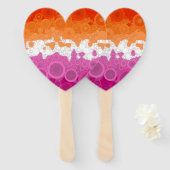 Bubbly Bohemian Groovy Abstract Lesbisch Pride Fla Handwaaier (Voorkant en achterkant)