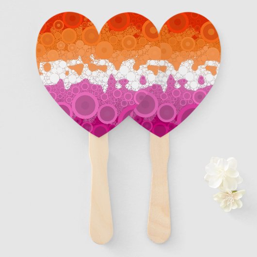 Bubbly Bohemian Groovy Abstract Lesbisch Pride Fla Handwaaier (Voorkant en achterkant)
