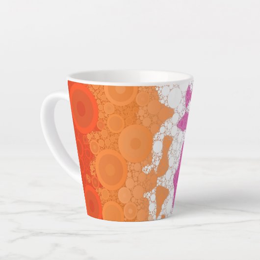 Bubbly Bohemian Groovy Abstract Lesbisch Pride Fla Latte Mok (Linkerhoek)