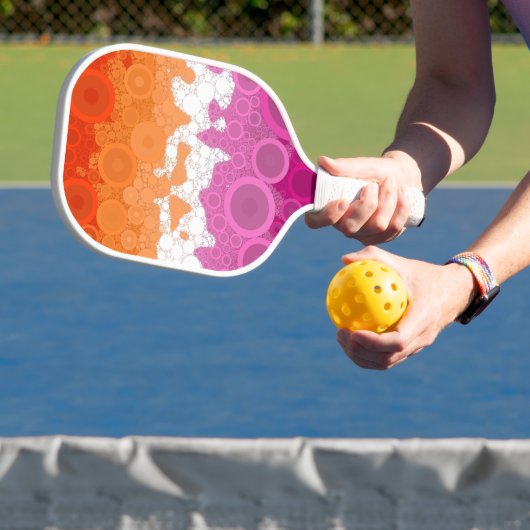 Bubbly Bohemian Groovy Abstract Lesbisch Pride Fla Pickleball Paddle (Insitu)