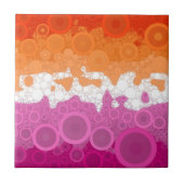 Bubbly Bohemian Groovy Abstract Lesbisch Pride Fla Tegeltje (Voorkant)