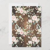 Bubbly & Boots Vrijgezellenfeest Roze Bloemen West Kaart (Achterkant)