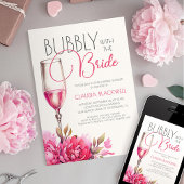 Bubbly Bride Magenta Champagne Vrijgezellenfeest Kaart