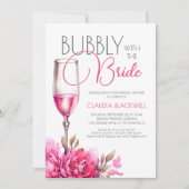 Bubbly Bride Magenta Champagne Vrijgezellenfeest Kaart (Voorkant)