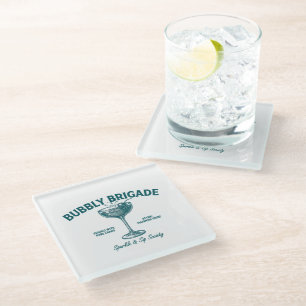 Bubbly Brigade Sparkle & Sip Genootschap Glazen Onderzetter