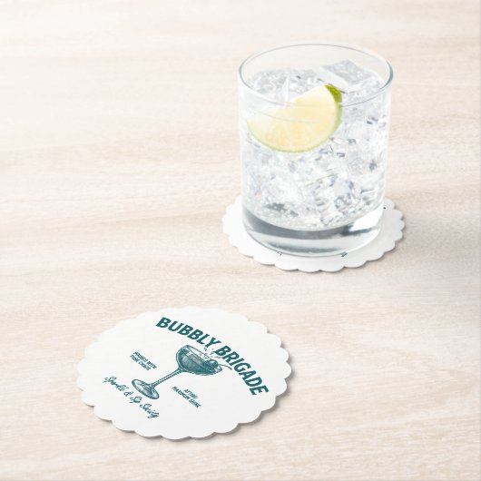 Bubbly Brigade Sparkle & Sip Genootschap Kartonnen Onderzetters (Insitu)