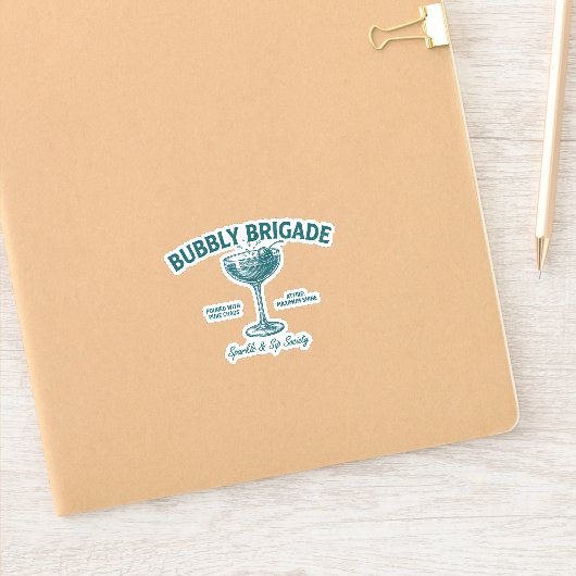 Bubbly Brigade Sparkle & Sip Genootschap Sticker (Notitieboek)