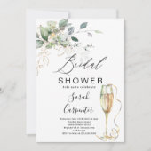 Bubbly bruids douche uitnodiging (Voorkant)