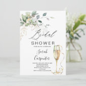 Bubbly bruids douche uitnodiging (Staand voorkant)