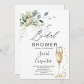 Bubbly bruids douche uitnodiging (Voorkant / Achterkant)