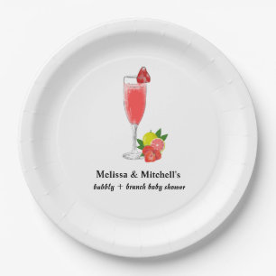 bubbly + brunch baby shower papieren bordje