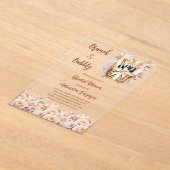 Bubbly brunch beige perzik rozen Vrijgezellenfeest Acryl Uitnodigingen (Laagn)