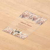 Bubbly brunch beige perzik rozen Vrijgezellenfeest Acryl Uitnodigingen (Laagn)