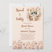 Bubbly brunch beige perzik rozen Vrijgezellenfeest Kaart (Voorkant)
