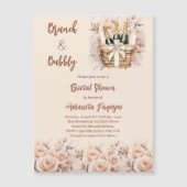 Bubbly brunch beige perzik rozen Vrijgezellenfeest Magnetische Uitnodiging (Voorkant)