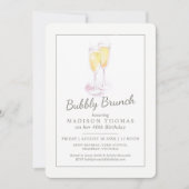 Bubbly brunch champagne bubbels evenement kaart (Voorkant)