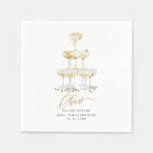 Bubbly Brunch Champagne groen Vrijgezellenfeest Servet (Voorkant)