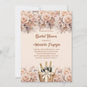 Bubbly brunch crème beige rozen Vrijgezellenfeest Kaart (Voorkant)