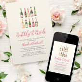 Bubbly Champagne Flessen Bruids Douche Uitnodiging