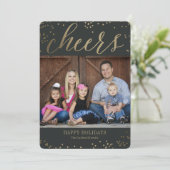 Bubbly Cheers BEWERKBARE KLEUR Vakantie Foto Kaart (Staand voorkant)