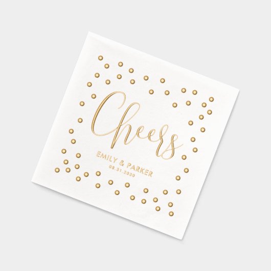 Bubbly Cheers Huwelijksfeest Folie Servetten (Links)