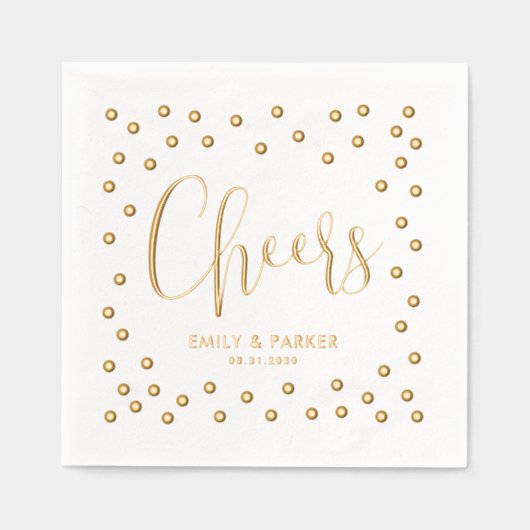 Bubbly Cheers Huwelijksfeest Folie Servetten (Voorkant)